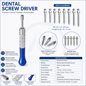 Kit de Implantes Dentales Ortodónticos de Alta Calidad, 13 Piezas, Autoperforantes, con 1 Destornillador Manual, Acero Inoxidable Clase II - Product Image 6