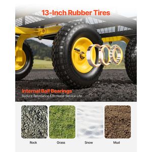 Carretilla de Jardín de Acero Resistente de 1200 Libras, Remolque Utilitario para Jardín - Product Image 5
