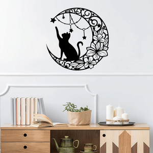 CIFbuy Decorazione da Parete in Metallo Gatto Nero Gotico, Stile Classico Vintage, per Halloween, Spaventosa, da Interno ed Esterno, Servizio di Appeso Incluso - Product Image 3