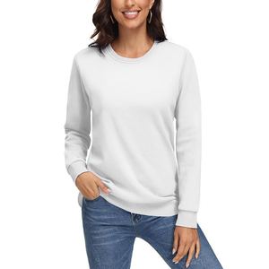 Pull en tricot à col rond à manches longues pour femme, couleur unie, haut décontracté, vêtement d'automne, coton, fibre de bambou, respirant - Product Image 4