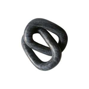 Cadena Decorativa de Piedra Negra Natural Hecha a Mano con Eslabones de Mármol para Interiores del Hogar - Product Image 4