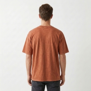 <b>Men's</b> Rust <b>Orange</b> Vintage Camping Graphic T <b>Shirt</b> with Mountain Tent Pine Forest and Outdoor Adventure Illustration - Product Image 2