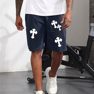 <b>Men</b> Knitted Casual <b>Short</b> 220g <b>Fleece</b> Custom 100% Cotton Mid Waist Drawstring Closure Heavyweight Vintage Acid Washed <b>Shorts</b> - Product Image 2