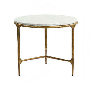 <b>Round</b> White Marble Sintered Stone <b>Table</b> Top with Stainless Steel Edge <b>Gold</b> Luxury Commercial Tabletop Wholesale - Product Image 3
