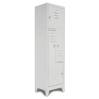 Armoire de dressing en acier à deux niveaux BODUR BD 21.52.94 avec porte en Z, revêtement électrostatique en poudre, portes renforcées de 0,70 mm d'épaisseur, casier