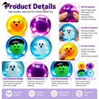 Best-seller transfrontalier : Balle anti-stress souple en caoutchouc phosphorescente à rebond lent, motif tête de citrouille dumpling, pour Halloween