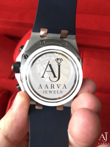 AARVA JEWELS นาฬิกาโครโนกราฟสแตนเลสสตีลสุดหรูสำหรับผู้ชาย 43 มม. หน้าปัดกลม คริสตัลแซฟไฟร์ ควอตซ์ โมชั่น ฟอลดิ้ง คลาสป์ - Product Image 6