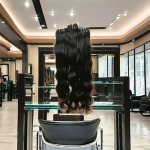 100% pur vierge Remy fait à la machine cheveux de vague d'eau bonne qualité non transformés Temple indien cheveux humains meilleures tailles Wafting - Product Image 1