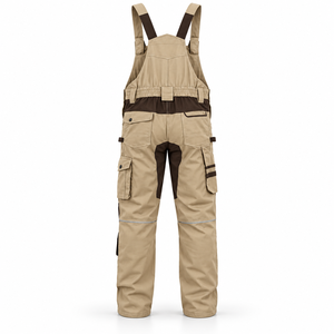 Mens Utility Work Bib Overalls Private Label Adjustable Shoulder <b>Straps</b> Cargo Pockets Reinforced <b>Knees</b> Workshop Uniform Workwear - Product Image 3