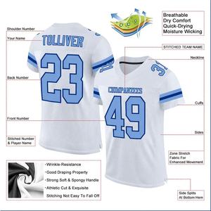 เสื้ออเมริกันฟุตบอลระบายอากาศโพลีเอสเตอร์พิมพ์ซับลิเมชันพร้อมแขนสั้น - Product Image 2