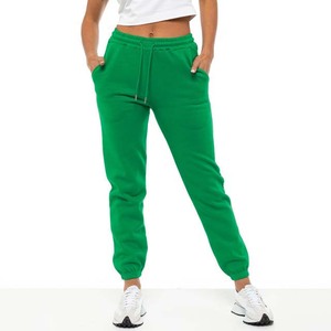 Pantalones Deportivos de Mujer, Color Verde Sólido, Cintura Elástica con Cordón, Puños en los Tobillos, con Bolsillos, Pantalones para Correr, Poliéster/Algodón - Product Image 6