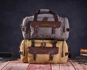 Sac de voyage personnalisé de luxe en cuir véritable et toile cirée, imperméable, sac de sport, sac de gym, sac de voyage pour une nuit, LCTB-0164 - Product Image 4