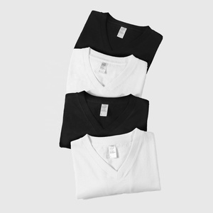 Camiseta de Cuello en V de Manga Corta Unisex, 100% Algodón, 250 g/m², Camiseta Informal para Hombre, Camiseta de Moda para Mujer para Uso Diario - Product Image 2