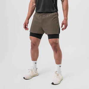 Shorts de sport décontractés pour hommes, 2 en 1, 100% polyester, séchage rapide, imperméables, écologiques, shorts de course à compression pour l'extérieur - Product Image 5