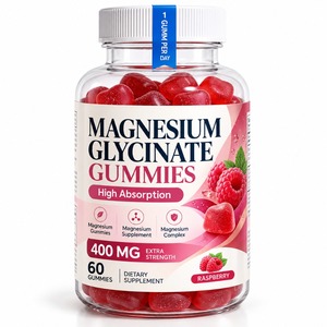 OEM ODM Private Label Custom Magnesium Glycinate <b>Gummies</b> 400mg 60 Count Raspberry Mineral Supplement Gluten-Free Improve Memory - Product Image 2