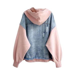 Chaquetas vaqueras con capucha para mujer para cualquier ocasión prendas de vestir exteriores versátiles capas estilo informal - Product Image 1