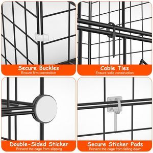 Recinto per Gatti a 2 Livelli, Gabbia per Animali Domestici da Interno con Scala Staccabile e 2 Porte per 1-2 Gattini - Product Image 5