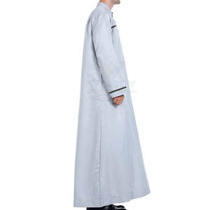 Thobe musulman pour hommes à manches longues, vêtements islamiques, kaftan saoudien pour hommes, vente en ligne - Product Image 3
