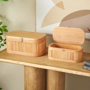 Elegante Caja de Almacenamiento de Bambú con Tapa para Organización del Hogar y Cocina, Uso Multipropósito, Ecológica, Duradera, con Acabado de Madera - Product Image 4