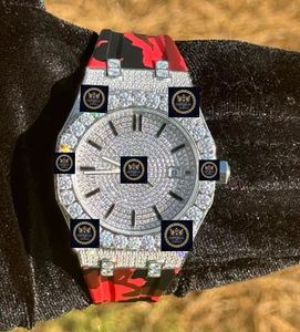 Nuevo Reloj de Lujo Deportivo, Estilo Hip Hop, de Acero Inoxidable con Moissanita, Unisex, Correa de 18 mm, Esfera con Indicador GPS, Movimiento Mecánico - Product Image 1