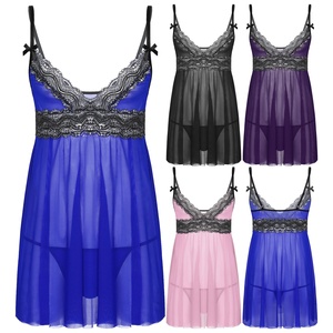 Camisón de Encaje Transparente para Hombre, Estilo Babydoll, Ropa de Dormir para la Noche, Regalo Romántico para la Noche de Bodas o el Día de San Valentín - Product Image 1