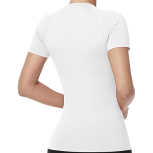 <b>Women's</b> <b>White</b> <b>Short</b> <b>Sleeve</b> Crew Neck Slim Fit Quick Dry Knitted Solid Color Polyester T-<b>Shirt</b> Casual Sporty Athletic Wear - Product Image 5