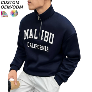 Sweat-shirt ras du cou pour homme, pull uni brodé, style minimaliste décontracté, mode urbaine, logo personnalisé, OEM ODM, vente en gros - Product Image 1