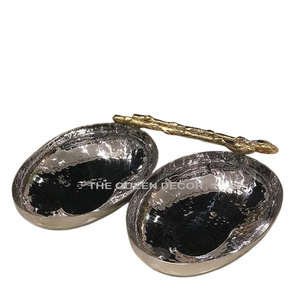Stylish Handicraft Stainless Steel and Aluminum Metal Unique Shape Silver Finished Free Decorative Bowl - Product Image 1
