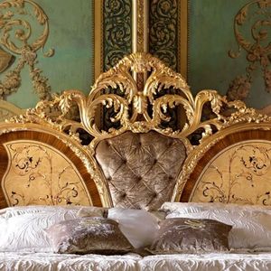 Ensemble de chambre à coucher de luxe Honeyrose Hotel, style palais royal, tête de lit capitonnée en bois de mahogany massif, style européen classique - Product Image 5