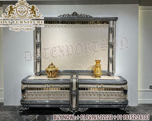 Luxury Hand Carved LED TV Display Stands Designer TV Show Case Furniture for Living Area Vintage White Modern Crafted TV Cabinet - Product Image 3