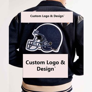 Chaqueta Varsity de Lana Tejida Personalizada 2026, Nuevo Diseño Vintage, Ligera y Brillante, Estilo Bomber Plus - Product Image 3