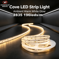 Lampu Strip LED 2835 24V 196 LED/m CRI>83 Lumen Tinggi Lampu Pita LED Fleksibel untuk Dekorasi Proyek Dalam Ruangan