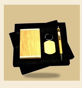 Wooden Keychain Coin <b>Holder</b> Pen Set Natural Wood Portable Keyring Gift <b>Box</b> for Corporate Promotion - Product Image 1