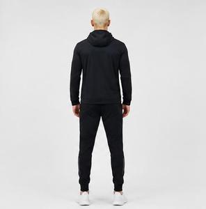 Chándal Unisex Negro con Capucha, Cierre de Cremallera, Corte Regular, Bolsillos Laterales, Transpirable, de Secado Rápido, Estilo Deportivo para Otoño - Product Image 3