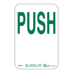 Brady <b>Push</b> <b>Sign</b> 6x4 Inch Indoor/Outdoor <b>Door</b> Mounting PVC UV Printed Traffic <b>Sign</b> - Product Image 3