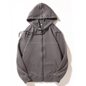 OEM algodón de talla grande personalizado hombres sudaderas con capucha de las mujeres Full Zip up Sudadera con capucha de alta calidad en blanco sudadera - Product Image 5