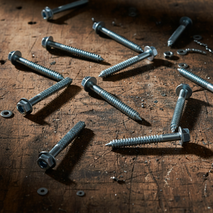 Tornillo PDC de Acero al Carbono de Alta Resistencia Clase 4, Métrico/Pulgadas, Punta Afilada, Cabeza Hexagonal Externa, Rosca para Madera, HRC22-32, Zincado - Product Image 1