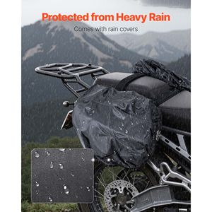 <b>Large</b> Capacity 30L (15L X 2) Waterproof Motorcycle Saddlebag with Rain Cover Straps <b>Canvas</b> Side <b>Bag</b> Compatible with MOS - Product Image 5