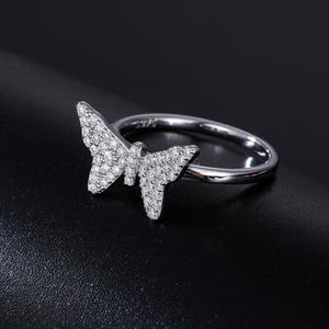 Moissanite Butterfly <b>Ring</b> 925 Sterling <b>Silver</b> Luxury Fashion Jewelry Custom <b>Statement</b> <b>Ring</b> for Women Gift Manufacturer - Product Image 1