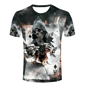 T-shirt noir à manches courtes pour homme avec imprimé animal lion, col rond, style décontracté, tricoté en polyester, motif sur le devant - Product Image 2