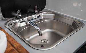 Luxury Off Grid Caravan Pop Top Camper Travel Trailer RV Mobile Home with <b>Kitchen</b> Bathroom Sleeping Space - Product Image 4