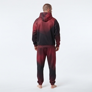 Conjunto de Sudadera con Capucha y Pantalones Deportivos Estampados para Hombre, Corte Holgado, 100% Poliéster, Sublimación, Logotipo Personalizado - Product Image 2