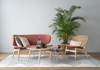 Juego de 2 mesas de centro nido de estilo escandinavo moderno, duradero, plegable, para sala de estar, con cubiertas blancas en forma de guijarro, de madera maciza.