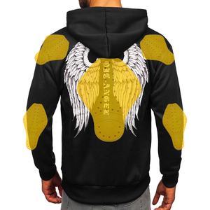 Sudaderas con capucha para motocicleta Color negro Poliéster Fleece Moto Forro protector Sudadera con capucha Armor Moto Sudadera con capucha en Alaf Industries - Product Image 3