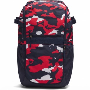 Mochila deportiva de nailon con camuflaje rojo, blanco y azul marino, con bolsillo lateral de malla y compartimento frontal, 30-40L - Product Image 3
