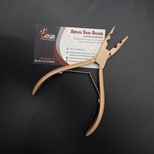 Two Hole Micro <b>Beads</b> Pressing Hair <b>Extension</b> Pliers Light Brown Stainless Steel Custom Logo Hair <b>Extension</b> Tools - Product Image 6