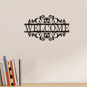 CIFbuy Grande Insegna di Benvenuto Vintage Stile Fattoria, Arte Murale Rustica in Metallo per Decorazione Esterna del Portico, Regalo 'Home Sweet Home', Servizio di Raccolta - Product Image 1