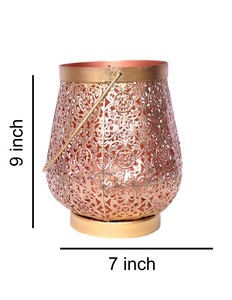 Lámpara de Vela Metálica Hecha a Mano Estilo Marroquí Vintage para Uso en Interiores, Exteriores, Hogar, Jardín y Bodas - Product Image 1