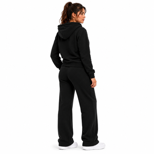 Conjunto Deportivo de Mujer de Alta Calidad con Sudadera con Cremallera y Pantalones Anchos con Cordón Ajustable, Traje Deportivo de Felpa - Product Image 4