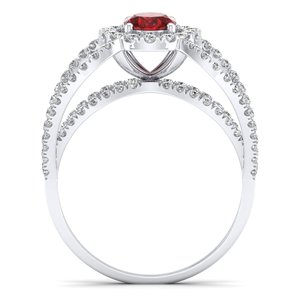 Bague REYES en Moissanite certifiée GRA avec pierre précieuse grenat naturel pour femme, prix de gros, bijoux fins en argent sterling 925 - Product Image 4